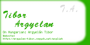 tibor argyelan business card